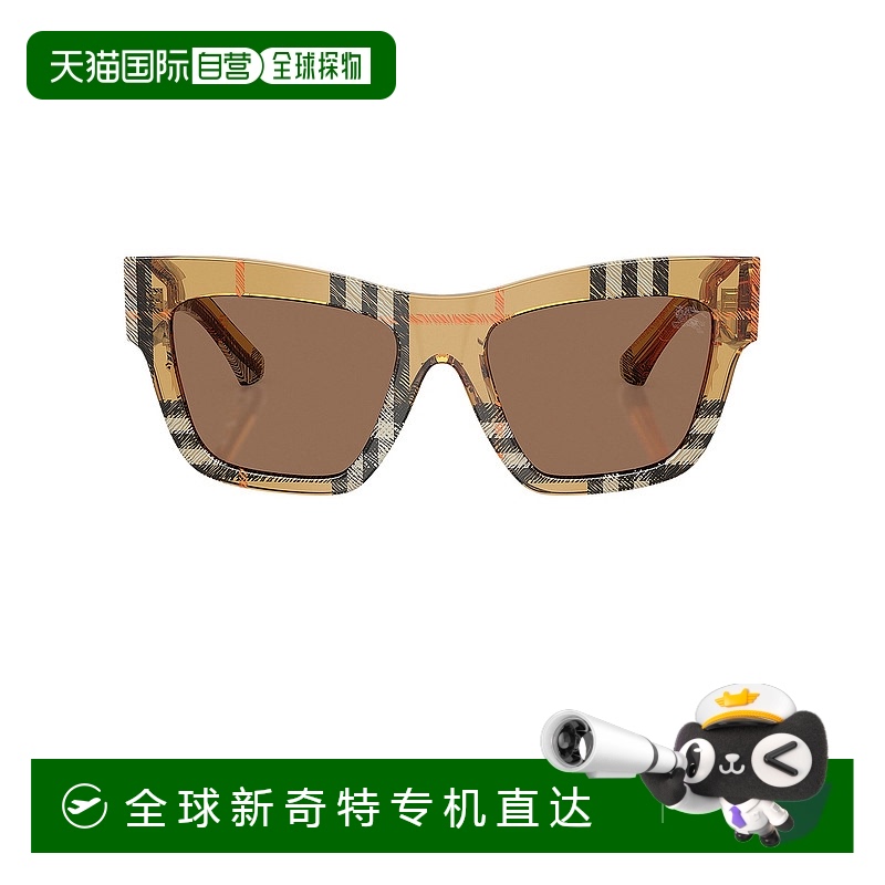 1h可退 香港直邮Burberry 巴宝莉 女士 格纹方框太阳眼镜 8056262