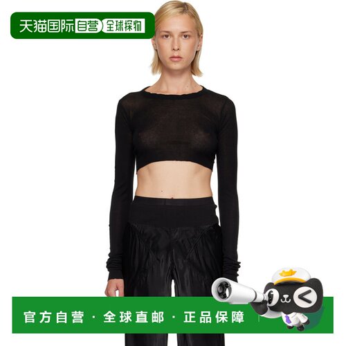 1h可退 香港直邮rick owens 瑞克 欧文斯 女士 黑色 Tower LS Cro