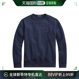 欧洲直邮Ralph Lauren拉夫劳伦男士卫衣深蓝色棉混纺刺绣圆领休闲