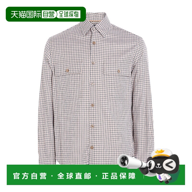 1h可退 香港直邮BOSS 波士 男士 格纹衬衫 beige米色 舒适时尚
