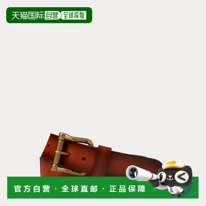 自营欧洲直邮Ralph Lauren拉夫劳伦 男士复古棕色皮革腰带皮带