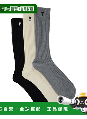 香港直邮Ami Paris 男士 AMI Paris Ami de Coeur 三只装袜子 USC