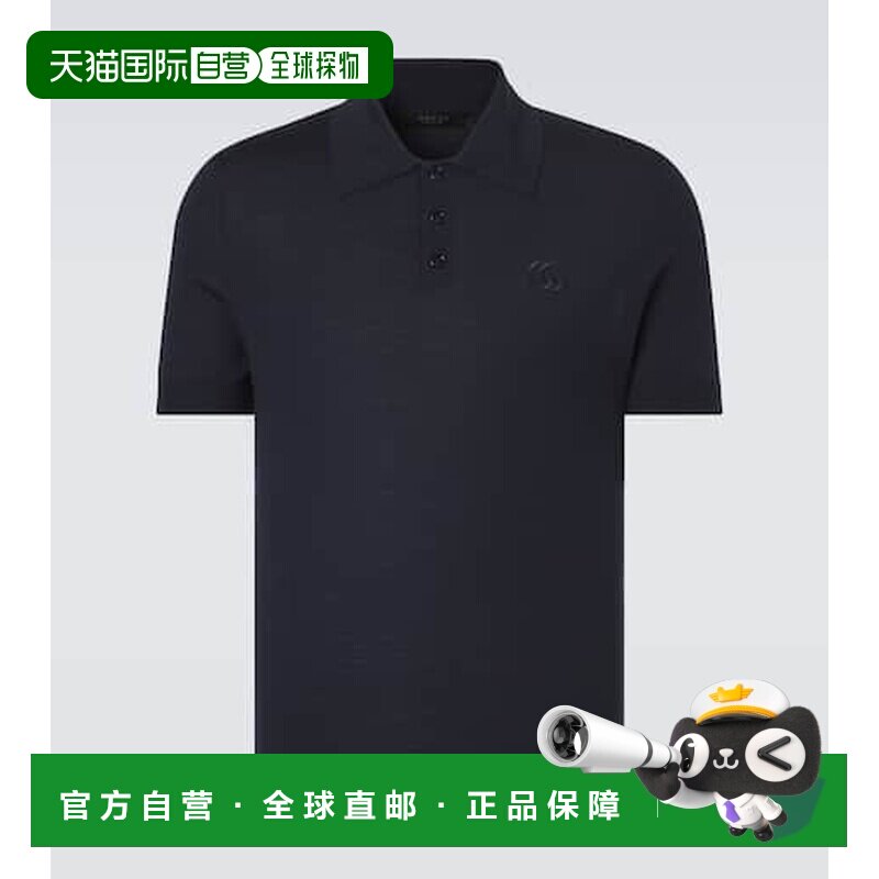 1h可退 香港直邮Gucci 古驰 男士 双G羊毛Polo衫 blue蓝色 舒适时