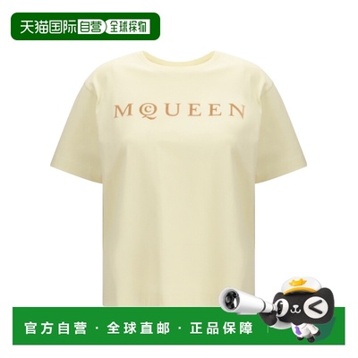 1h可退 香港直邮ALEXANDER MCQUEEN 26SS Logo 印花圆领T恤 Women
