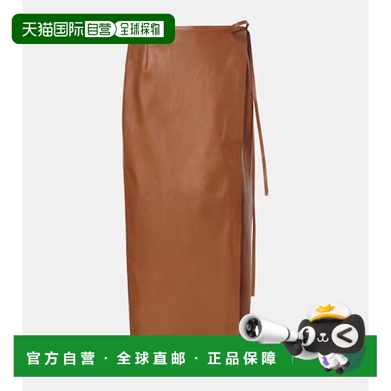 香港直邮The Row 女士 Bert 皮革裹裙 brown棕色 舒适时尚