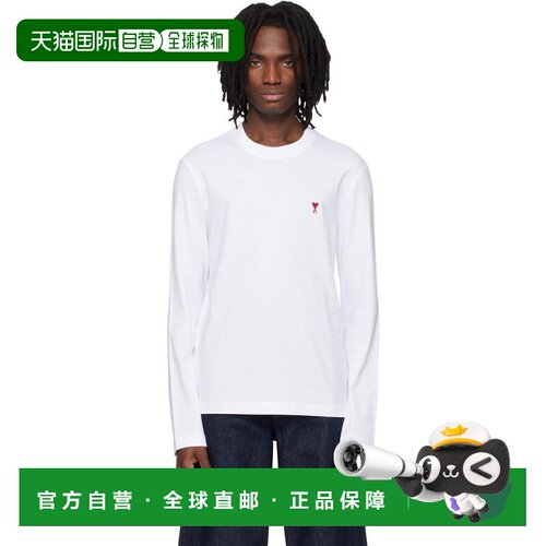 1h可退 香港直邮Ami Paris 男士 白色 Cotton Red Ami de Coeur