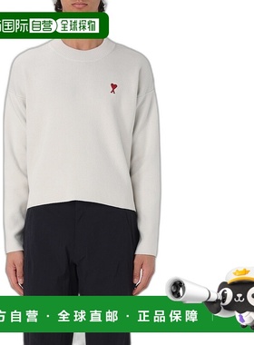 1h可退 香港直邮Ami Paris 女士 圆领毛衣 UKS046KN0042 white白