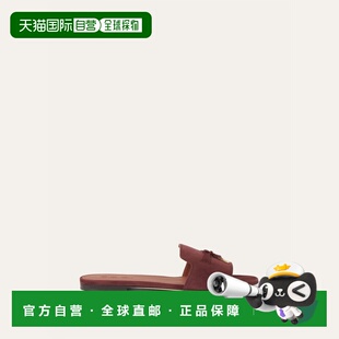 自营欧洲直邮Loro Piana 女士红褐色山羊皮绒面革凉拖凉鞋