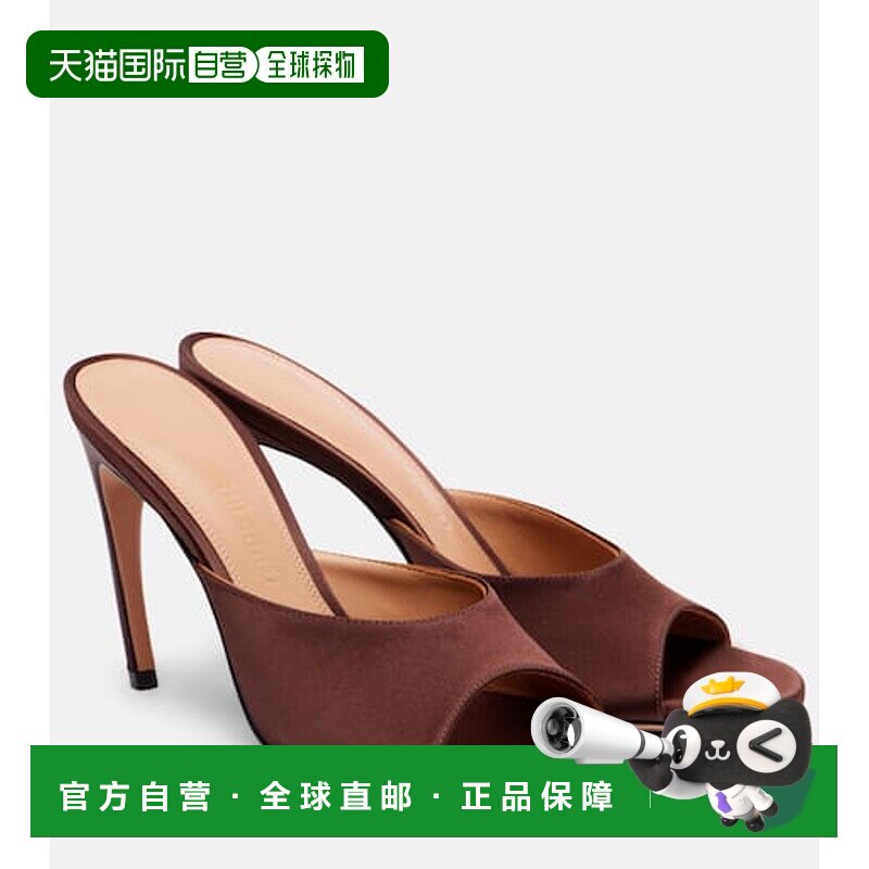 香港直邮The Attico 女士 Betta 95 绸缎凉拖 brown棕色 舒适时尚