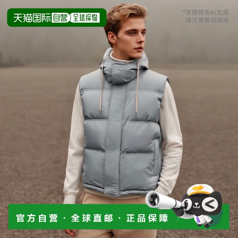 香港直邮Ami Paris 无袖羽绒服 UJK702PA0009.连帽高端流行休闲