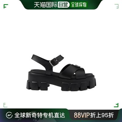 【99新未使用】香港直邮Prada 徽标凸纹高跟凉鞋 1X382N3LKKF055