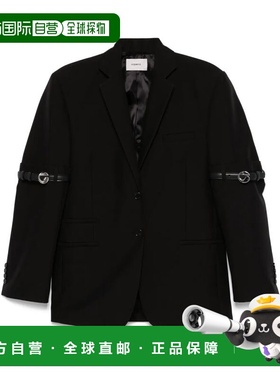 1h可退 香港直邮Coperni 女士 徽标束带西装外套 COPV37F3004BLAC