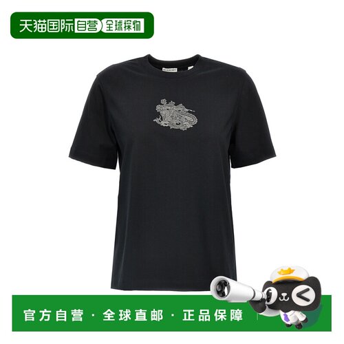 1h可退 香港直邮Burberry 巴宝莉 女士 徽标印花T恤 8097924COAL