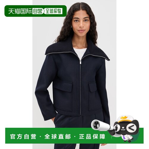 1h可退 香港直邮THEORY 希尔瑞 女士 舒适带领夹克 blue蓝色 舒适