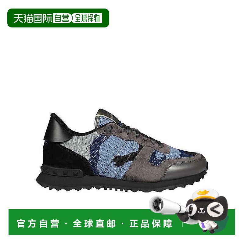香港直邮VALENTINO 21FW Rockrunner 迷彩印花休闲运动鞋 Men系带
