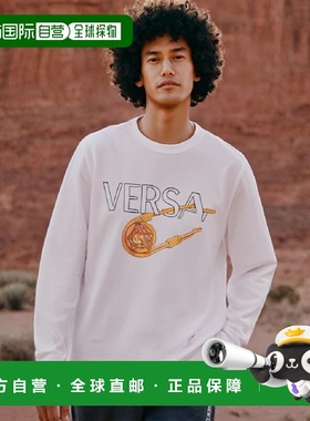 香港直邮Versace logo印花T恤 10017481A00932长袖范思哲男装
