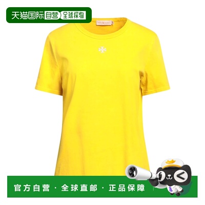 香港直邮Tory Burch 托里 伯奇 女士 T恤 yellow黄色 舒适时尚