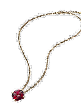 自营欧洲直邮BACCARAT/巴卡拉TRÈFLE四叶草系列红色水晶镀金链条