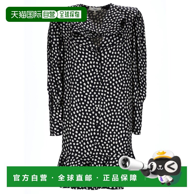 1h可退 香港直邮CHLOÉ 女士连衣裙 26SRO37300915 SS2026 黑色 MI