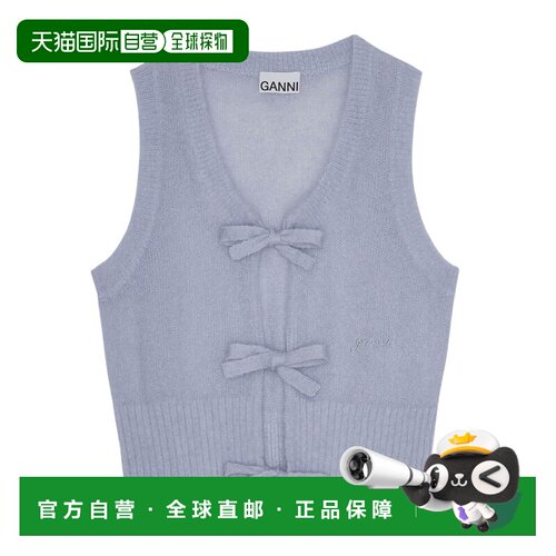 Ganni 系带无袖背心 K2307休闲时尚百搭【付后1h可退】