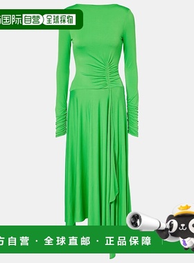 香港直邮Acne Studios 艾克妮 女士 Else 褶皱不对称中长连衣裙 0