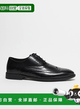 香港直邮ASOS 男士 设计绑带布洛克鞋(黑色) black黑色 舒适时尚