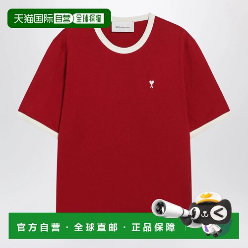 香港直邮Ami Paris 男士T恤 HTS412JE0246A202 AW2026 红色