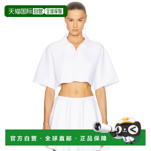 香港直邮Alaia 女士 短款Polo衫 AA9H1188K034A white白色 舒适时