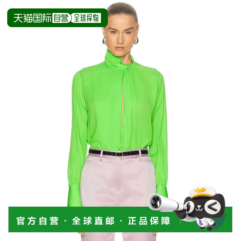 1h可退 香港直邮Tom Ford 汤姆 福特 女士 真丝乔其纱长袖衫 CA33