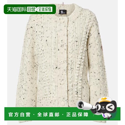 1h可退 香港直邮moncler 盟可睐 女士 Cable-knit wool cardigan