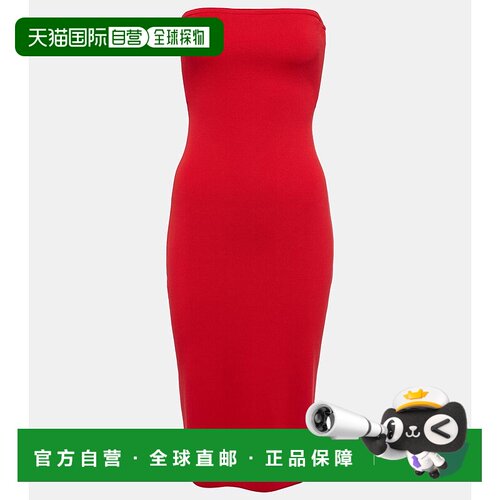 1h可退 香港直邮Staud 女士 Canna 中长连衣裙 001405 red红色 舒