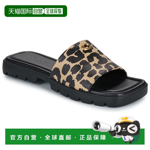 欧洲直邮COACH/蔻驰  女鞋 春夏2025 拖鞋 FLORENCE LEOPARD PRIN