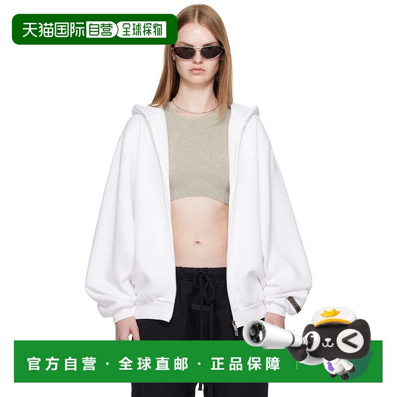 香港直邮Essentials 女士 白色 90s Fleece Zip-Up 连帽衫 192SP2