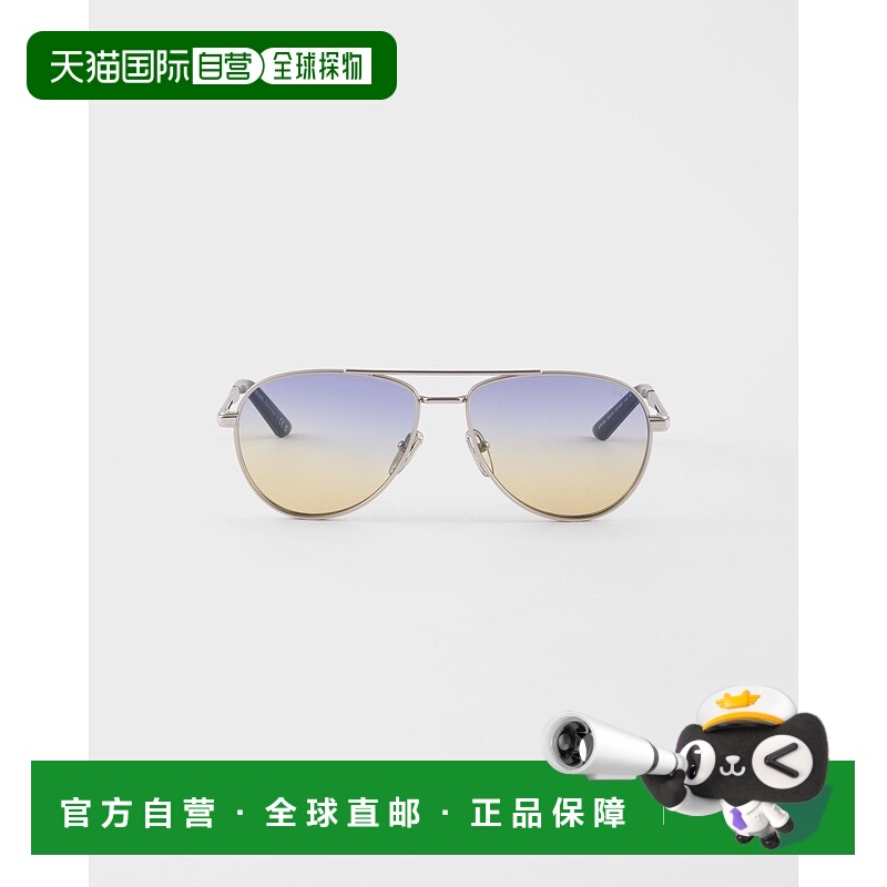 自营欧洲直邮Prada普拉达 男士虹彩渐变金属金属铭牌太阳眼镜