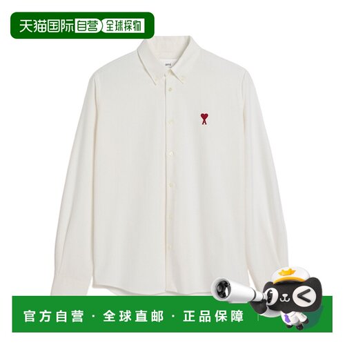 1h可退 香港直邮Ami Paris 男士衬衫 BFUSH063CO0031168WHITE SS2