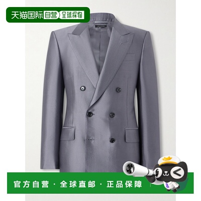 1h可退 香港直邮Tom Ford 汤姆 福特 男士 双排扣真丝西装外套 JL