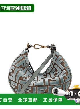 香港直邮Fendi 芬迪 女士 graphy FF 提花天鵝絨迷你托特包 8BS08