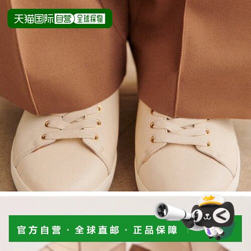 自营欧洲直邮Sezane 女士米色牛皮休闲运动鞋新款板鞋
