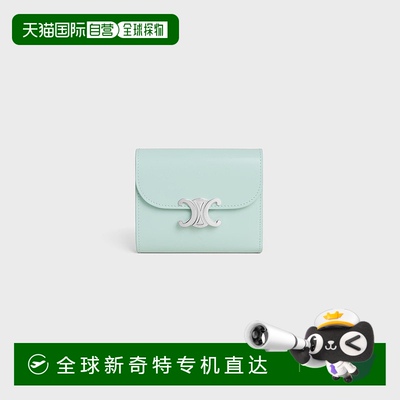 1h可退 欧洲直邮CELINE/思琳 TRIOMPHE 亮面小牛皮小号翻盖钱包