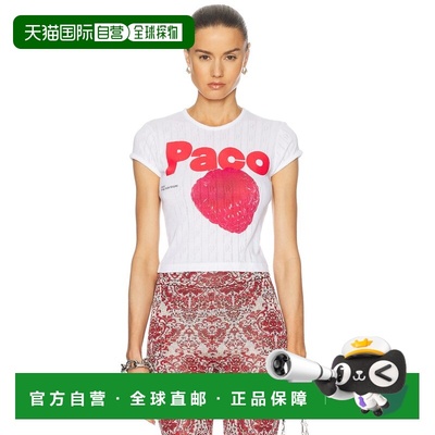 1h可退 香港直邮Rabanne 女士 Paco 印花T恤衬衫 25PJTE003CO0557