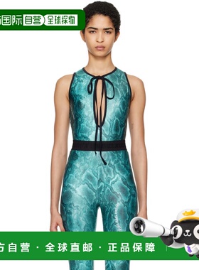 1h可退 香港直邮versace 范思哲 女士 蓝色印花连体衣 E77HAM607E