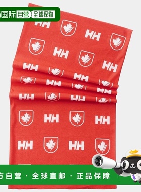 自营欧洲直邮Helly Hansen 男女通用红色涤纶HH围巾