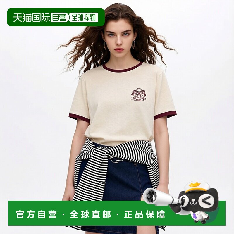 自营1h可退 欧洲直邮CELINE赛琳 70年代徽章印花棉质针织T恤女装