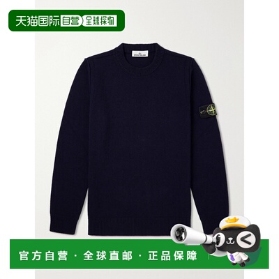 香港直邮Stone Island 石头岛 男士 Logo-Appliqued 羊毛混纺毛衣