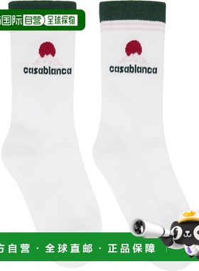 香港直邮Casablanca 男士 白色 Montagne 中筒袜 APF25ACC01005