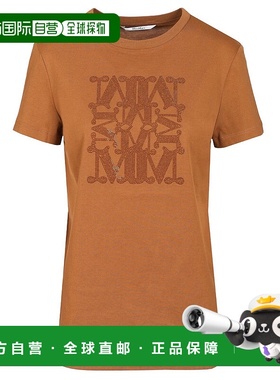 1h可退 香港直邮MaxMara 麦斯玛拉 女士 Giovane 標誌刺繡圓領 T