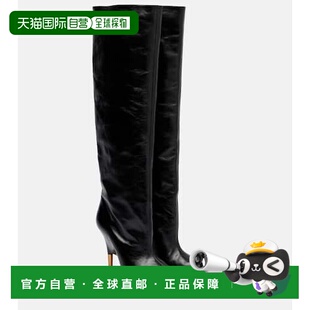 香港直邮KHAITE 皮质及膝靴子 女士 100 black黑色 Bella 1h可退