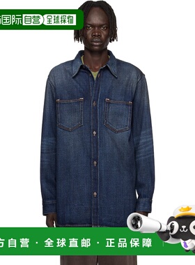 1h可退 香港直邮Acne Studios 艾克妮 男士 蓝色纽扣牛仔衬衫 CB0