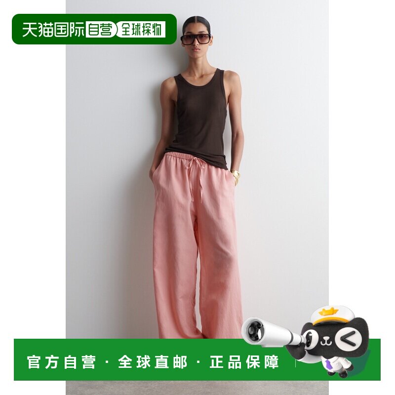 自营欧洲直邮COS 女士亚麻可调节腰直筒裤宽松裤阔腿裤休闲裤女装图片