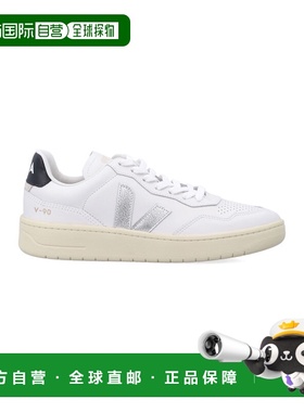 1h可退 香港直邮Veja 男士 V-90 白色银色皮质运动鞋 VD2020910WS
